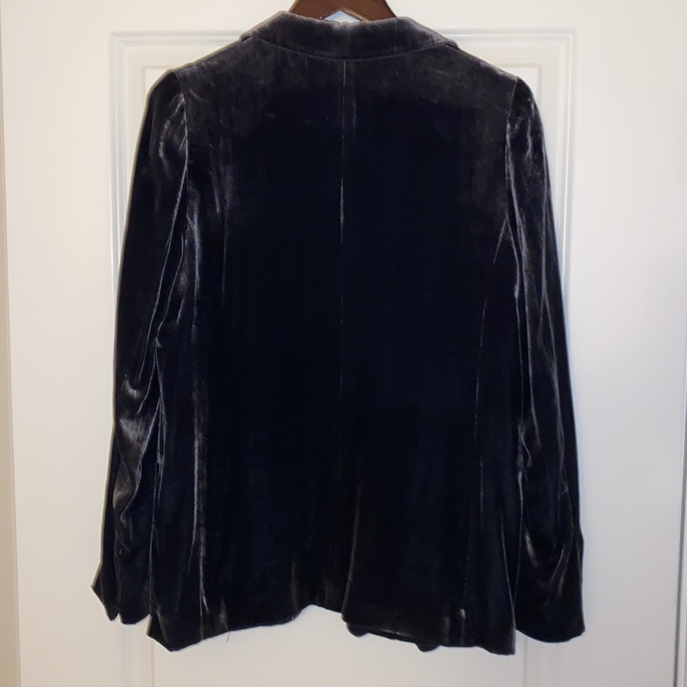 Zara Velvet dark gray blazer - Picture 2 of 9